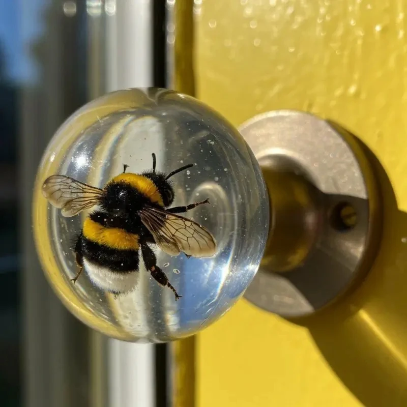 

Декоративная дверная ручка Bee - круглая дверная ручка из смолы, украшение в художественном естественном стиле, подходит для спален, шкафов