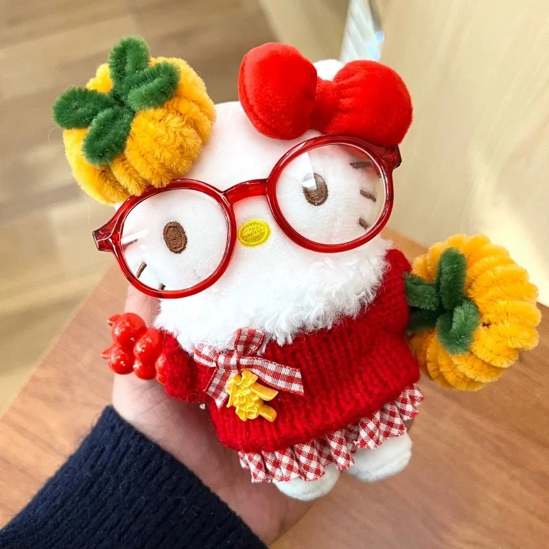 

Animation Hello Kitty cosplay vegetable decoration plush doll keychain PP cotton stuffed doll kawaii school bag pendant gift