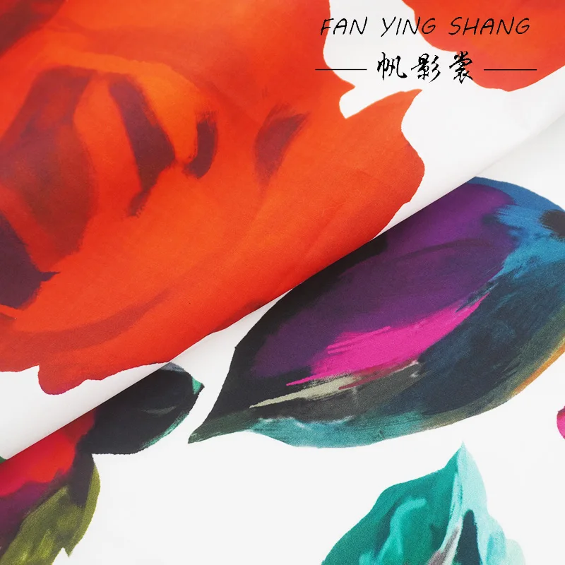 2025 نسيج القطن الرقمي الوردي الأحمر لفستان قميص تنورة Telas Para Costura Tissus Couture ткан مادة القماش الخياطة لتقوم بها بنفسك #2