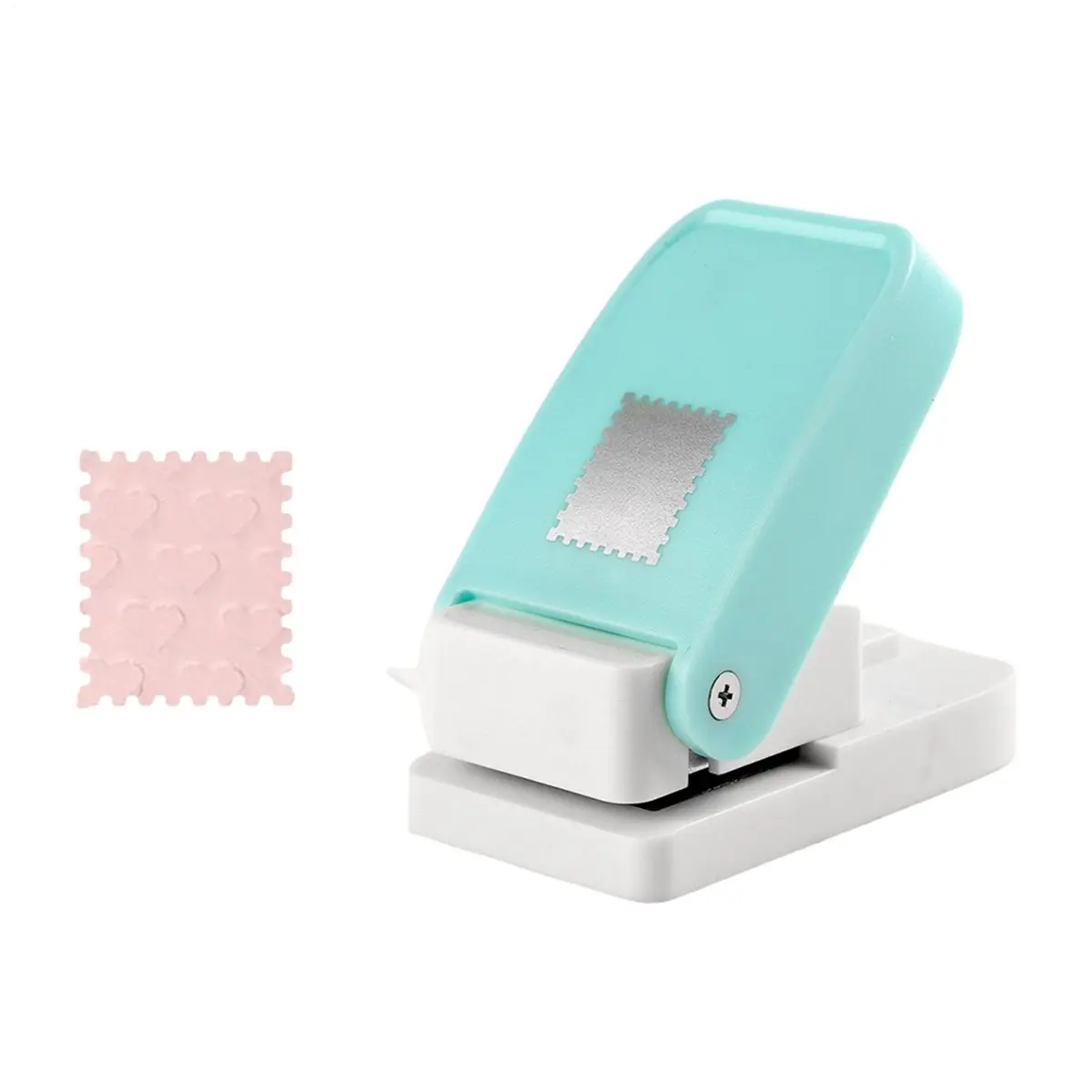 Postage Stamp Punch Lever Action Craft Punch for Paper, Create Vintage Stamps for Scrapbooking DIY Square