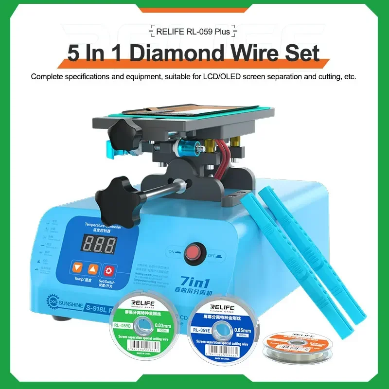 RELIFE-Separação De Tela Universal Set, Fio De Corte, LCD, OLED, RL-059 Plus, 5 em 1