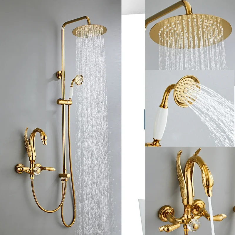 Becola Modern Shower Head Set for Bathroom Rainfall Shower Set Bathroom Mixer Tap Swan Shaped