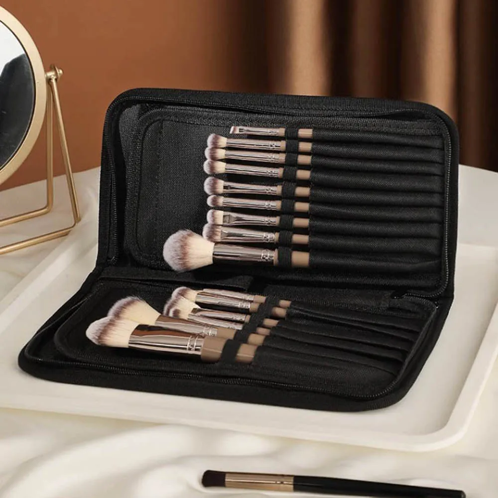 Makeup Brush Storage Bag Brush Bag Stand Type Embroiderer Tool Pen Eyebrow Pencil Display Rack Eye Shadow Box Brush Bag