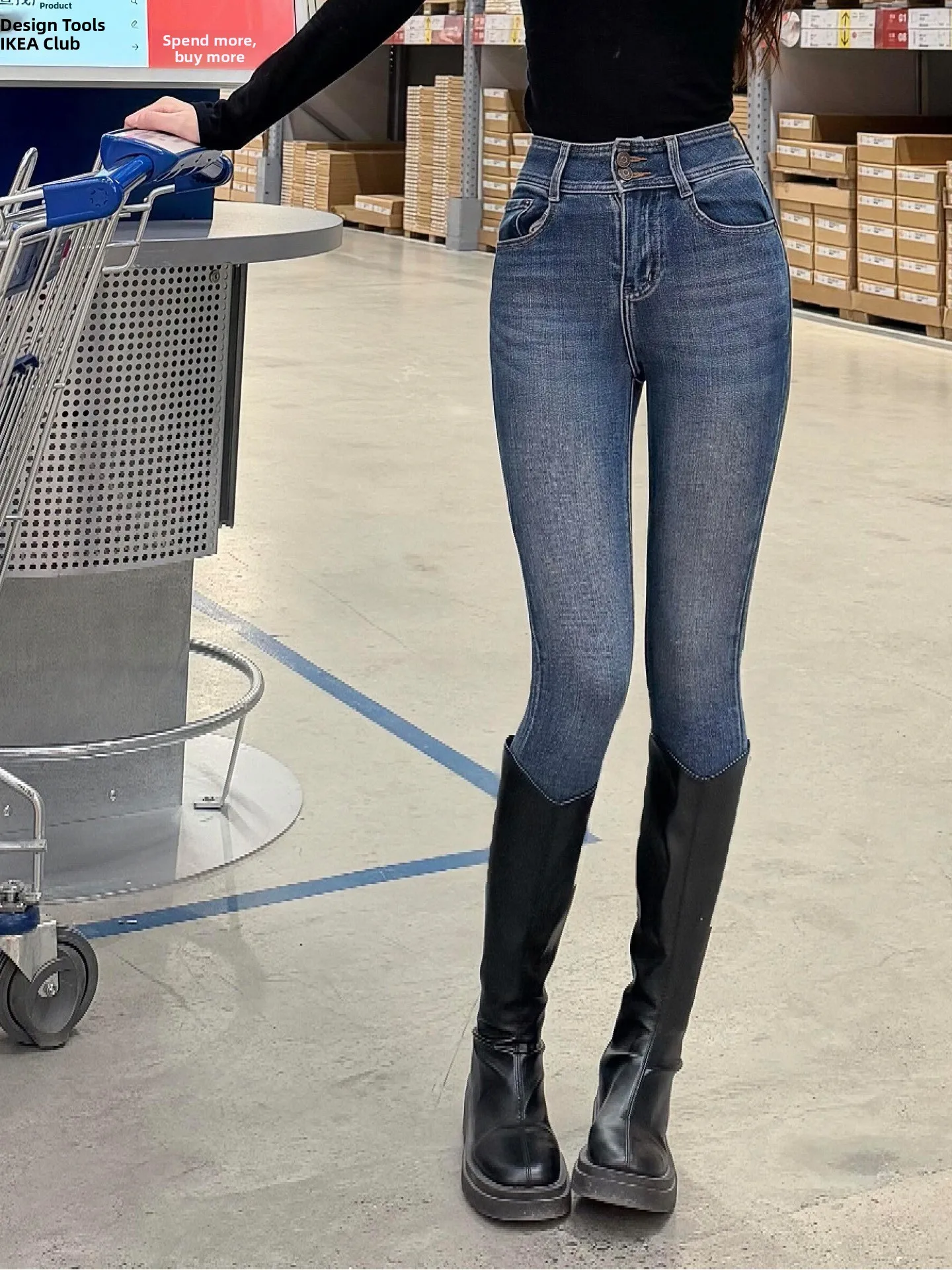 

Retro American Blue Pencil Slim Fit Jeans Women's Summer New Style Casual High Waist Tight Leggings Comfortable Stretch Denim