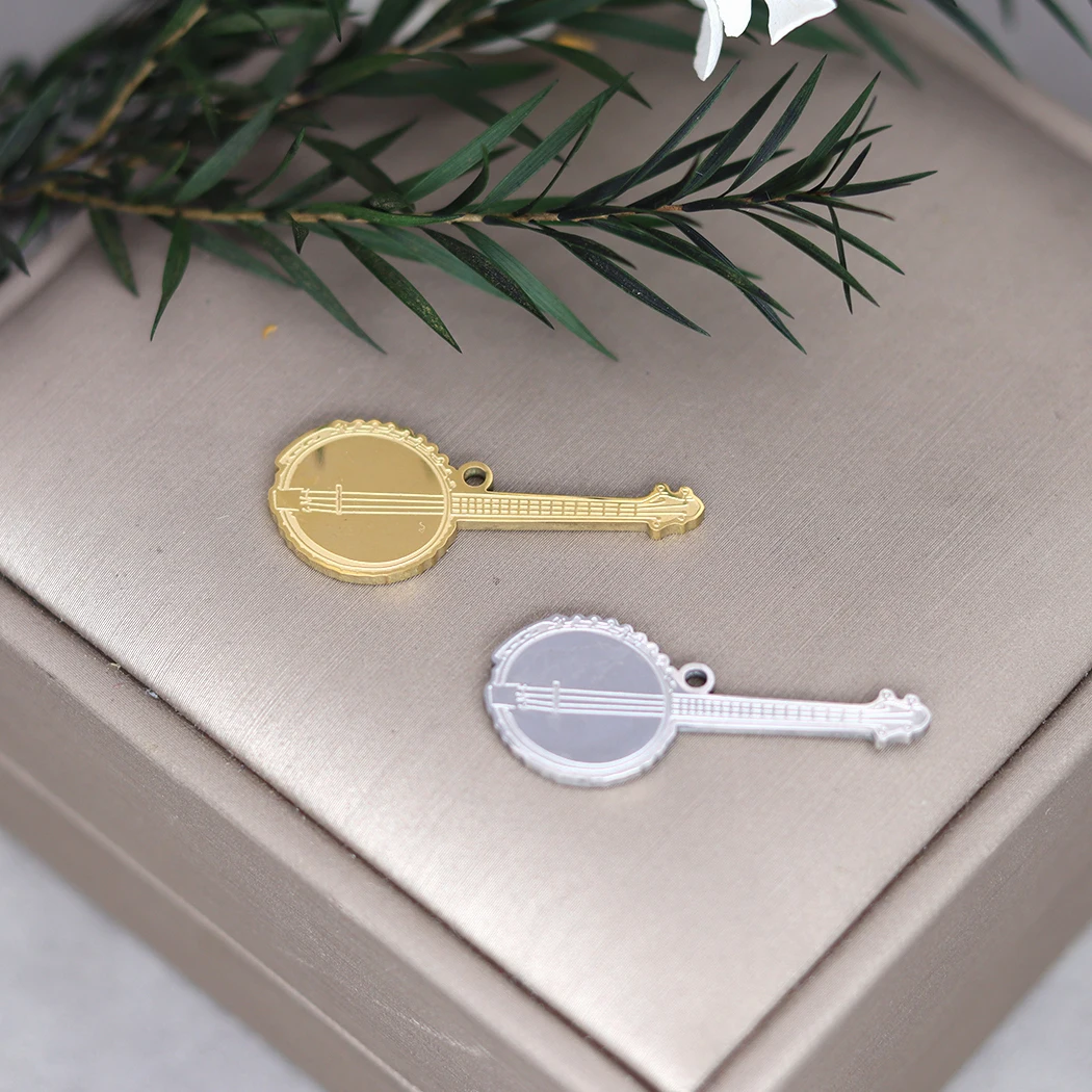 2pcs Musical Instrument Banjo Charms Pendant For DIY Bracelet Necklace Handmade Jewelry Making Accessory