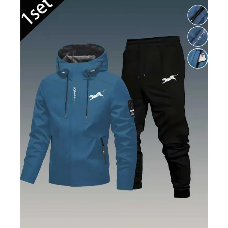 

Новый мужской пиджак + комплект брюк, осенне-зимний офисный уличный повседневный модный спортивный универсальный куртка из двух предметов