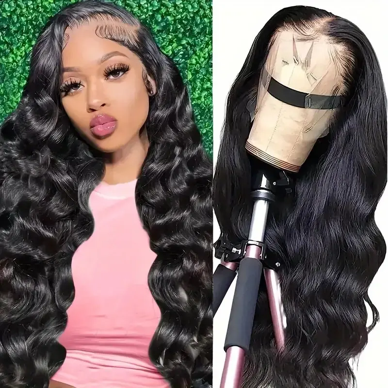 Rosabeauty 13X6 HD Body Wave Nature Color Transparent Lace Frontal Wig 13X4 100% Front Human Hair Glueless Wig 250% Density