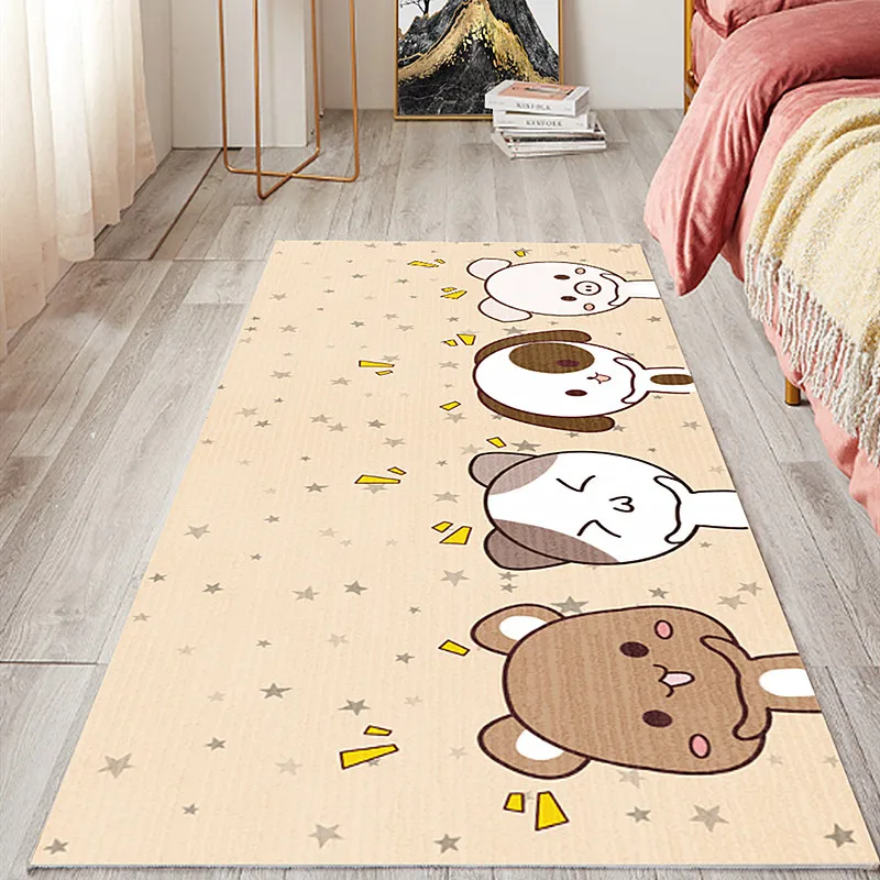 الكرتون الحيوان عداء البساط لطيف الزرافة الدب الثعلب تصميم حصيرة لعوب ديكور المنزل السجاد لينة عدم الانزلاق المدخل غرفة الأطفال ديكور