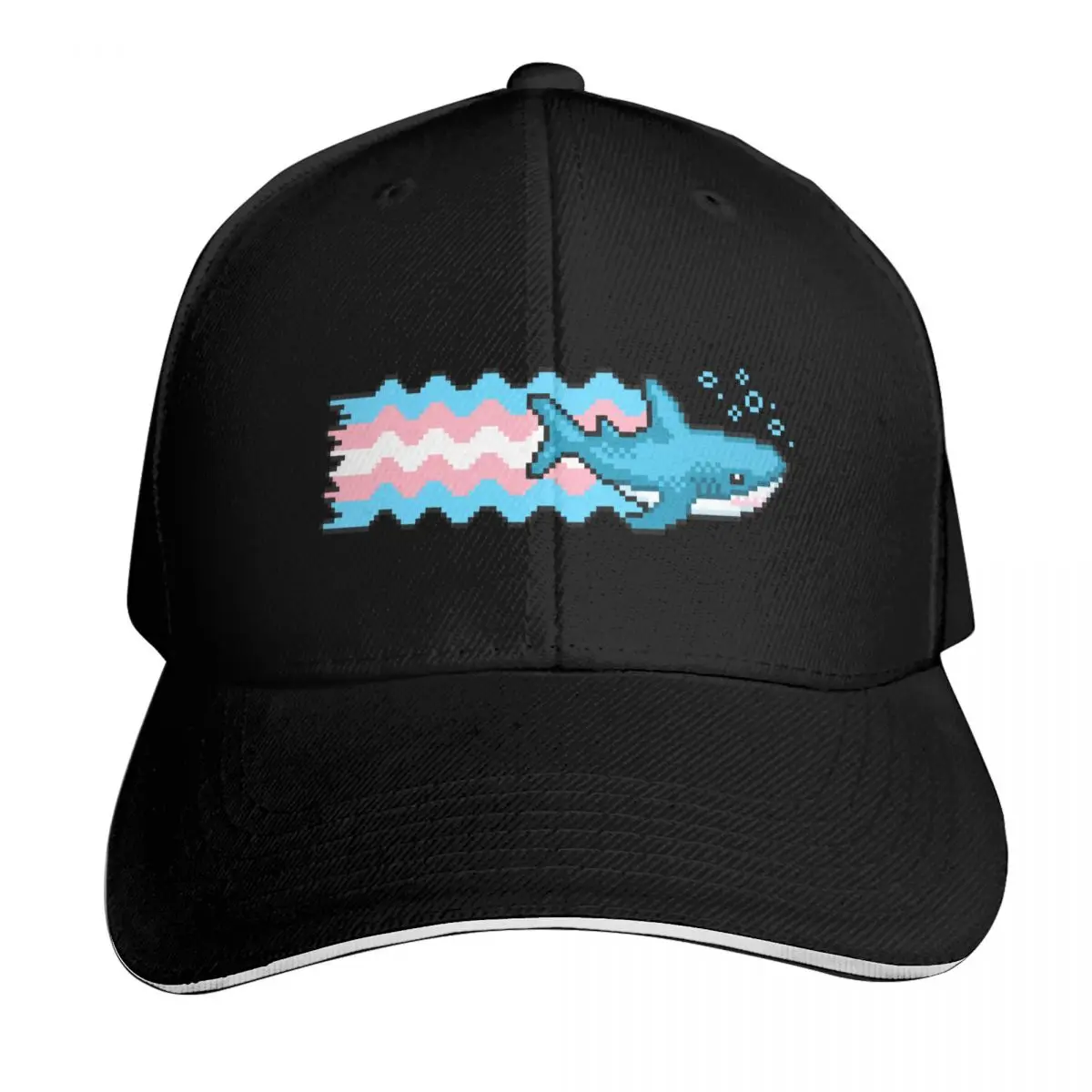 

Blahaj Trans Pride Pixel Art Baseball Cap Sunscreen Icon Beach party Hat Woman Men's