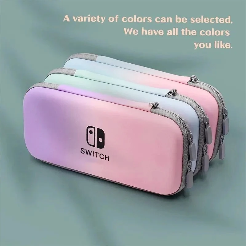 Bolsa de almacenamiento protectora para consola de juegos NS Switch, funda de Color degradado para Switch OLED con ranuras para tarjetas, bolso de viaje
