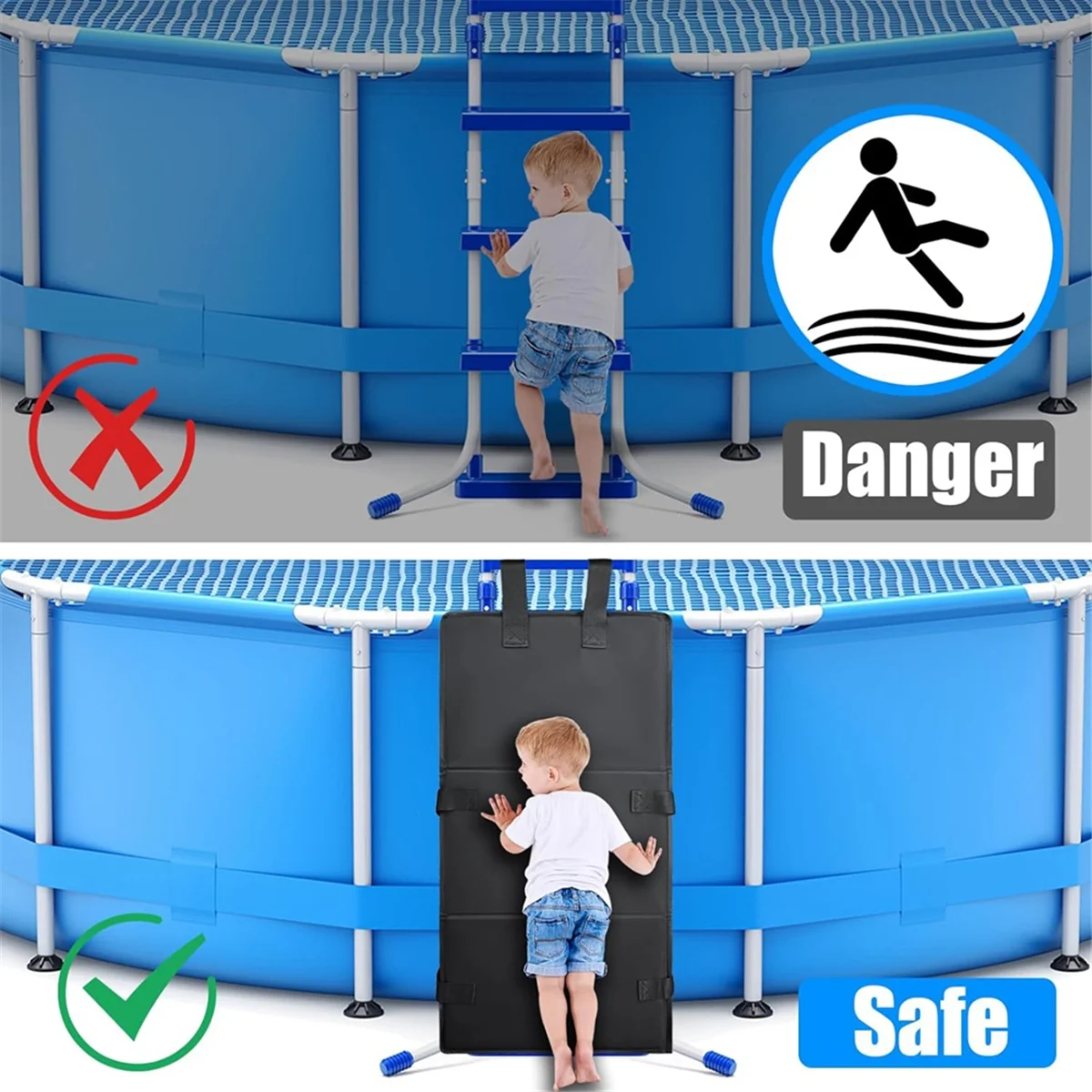 A75K Pool Ladder Guard , Pool Ladder Cover to Prevent Children From Climbing Ladders , Bunk Bed Ladder Cover Pad