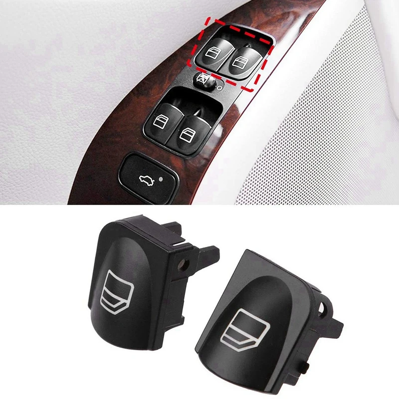 12X Window Switch Button Covers For Mercedes Benz W203 W208 C Clk Class Front Left+Right