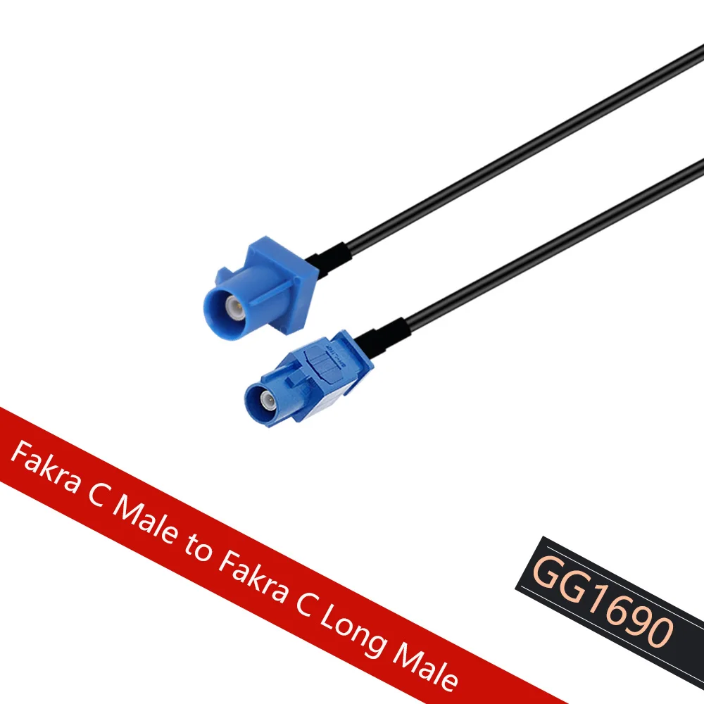 1PC RG174 Coaxial Pigtail สีฟ้า FAKRA C หญิงหญิง F/F Auto Navigation สำหรับจีพีเอสรถยนต์เสาอากาศสาย15ซม.30ซม.50ซม.