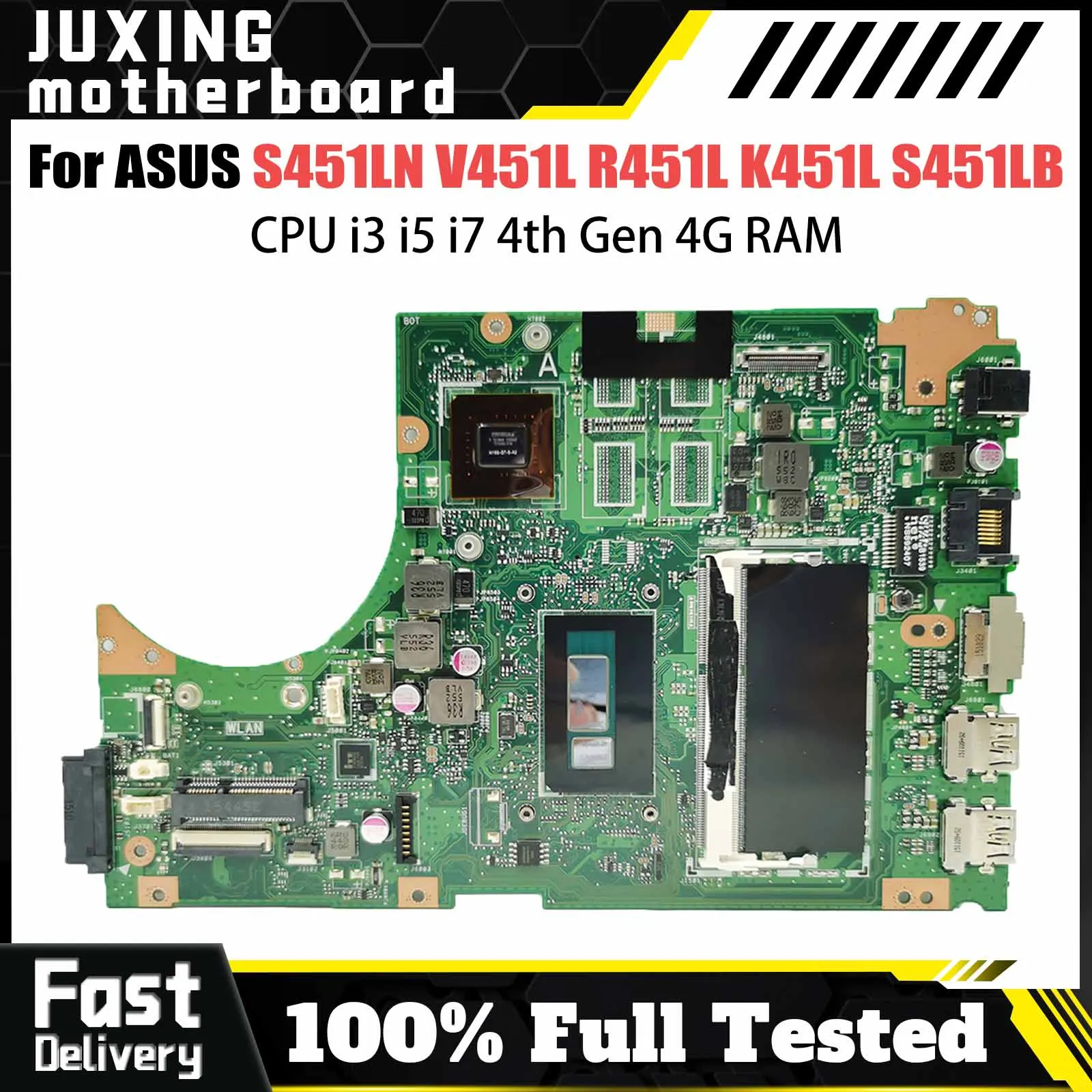 S451 Mainboard For ASUS S451L S451LN S451LB V451L S451LA R451L K451L Laptop Motherboard With i3 i5 i7 UMA/PM 4GB/RAM