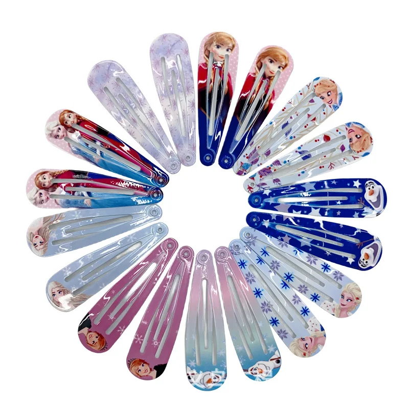 

10pcs Disney Frozen Princess Elsa Hairpin Cartoon Characters Princess Anna BB Hair Clip 4.8cm Metal Hair Accessories Girl Gifts