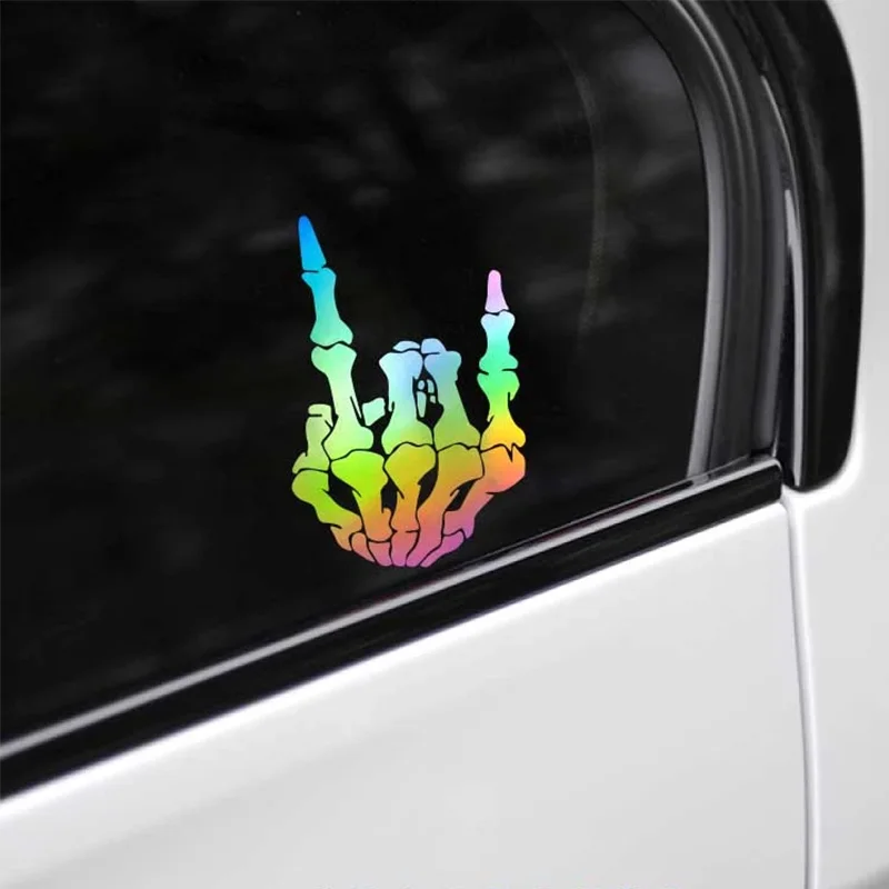 ملصقات سيارة على شكل جمجمة مقاس 13 × 18 سم شارات فينيل لمصدات النوافذ والجيتار ولوح التزلج - تصميم سيارات منفعل #5