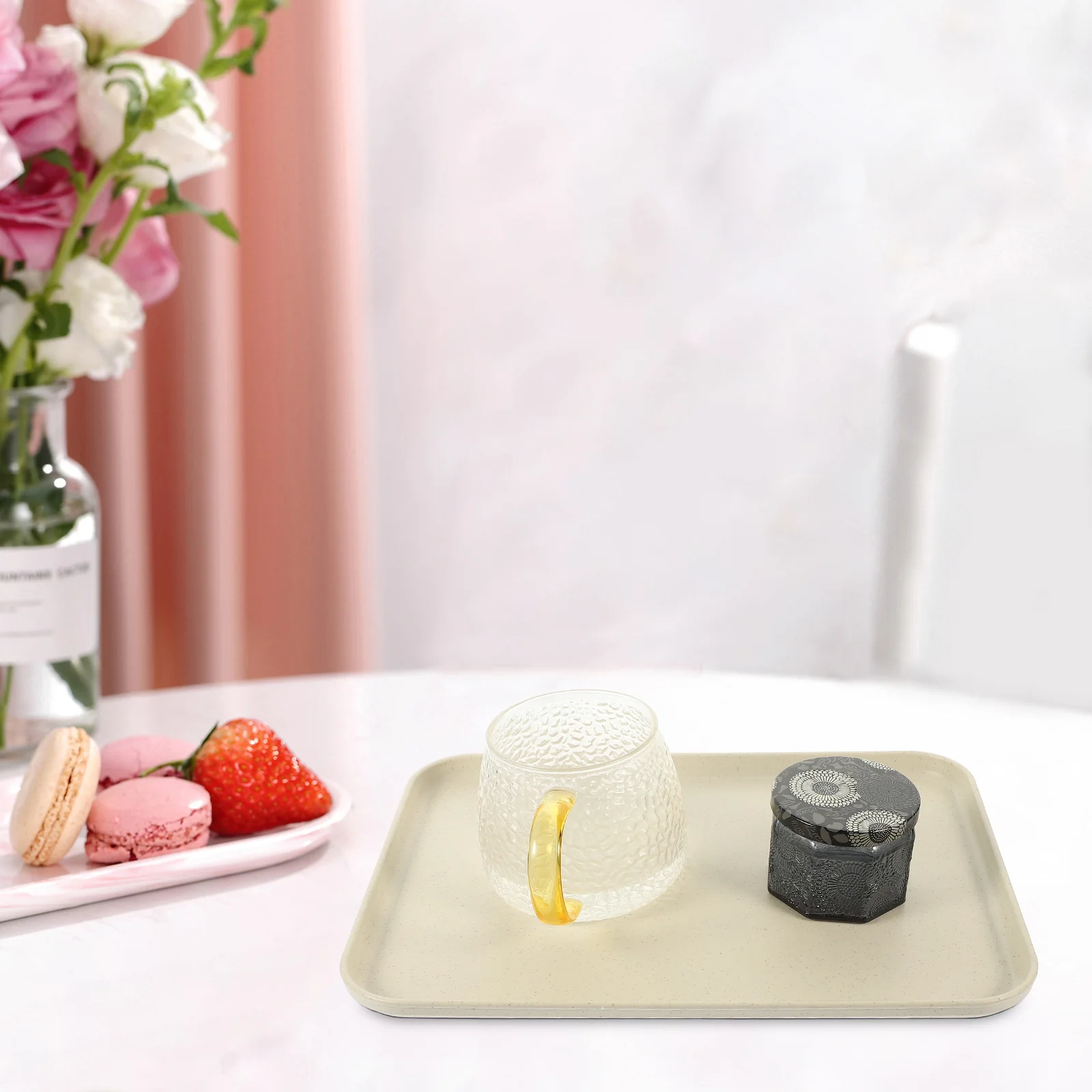 Rectangular Tray Decor Bread Dish Tea Food Serving Plate Decorative Wear-resistant Fruit Dessert