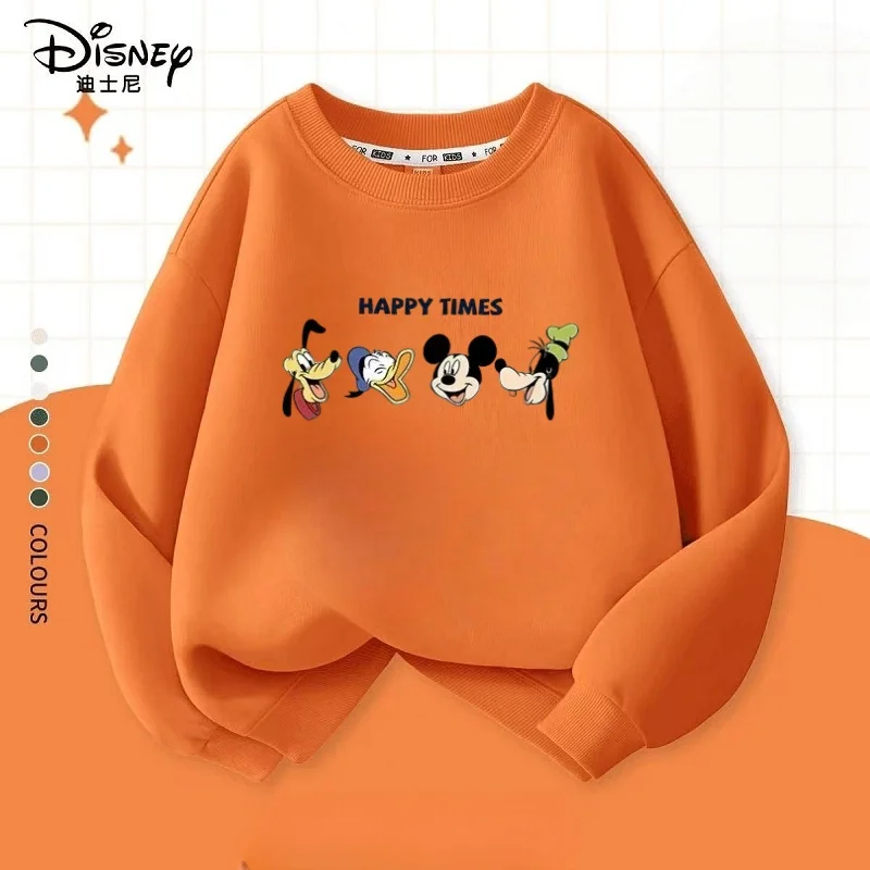 Autumn Baby Girls Cotton  Clothes Kid Boy Mickey Home Printed Long Sleeve Sweatshirt Children Cartoon O-Neck Soft Breathable Top