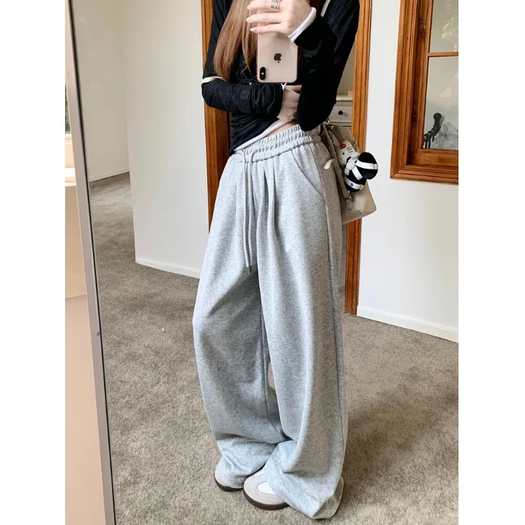 Korean Sle High Waist Wide Leg Casual Pants Women's Loose Fit Drapey Lazy Sle Autumn 2025 New Straight Cut Slimming Long ...