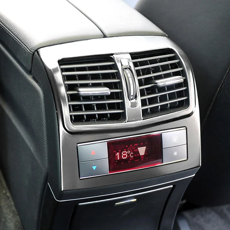 Stainless Steel Rear Air Conditioning Outlet Frame Decoration Cover Trim For Mercedes Benz E Class W212 2012-2015 Car Styling