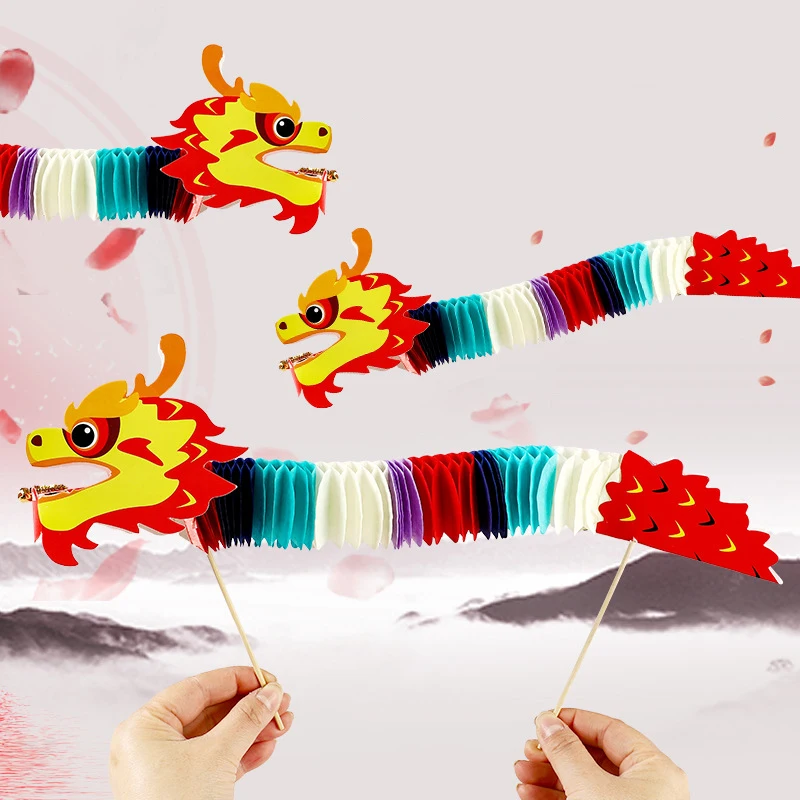 2Pcs Handmade DIY Dragon Dance Hundred Changes Flip Flower Traditional Toys Magic Paper Flower Eighteen Changes Classic Toys