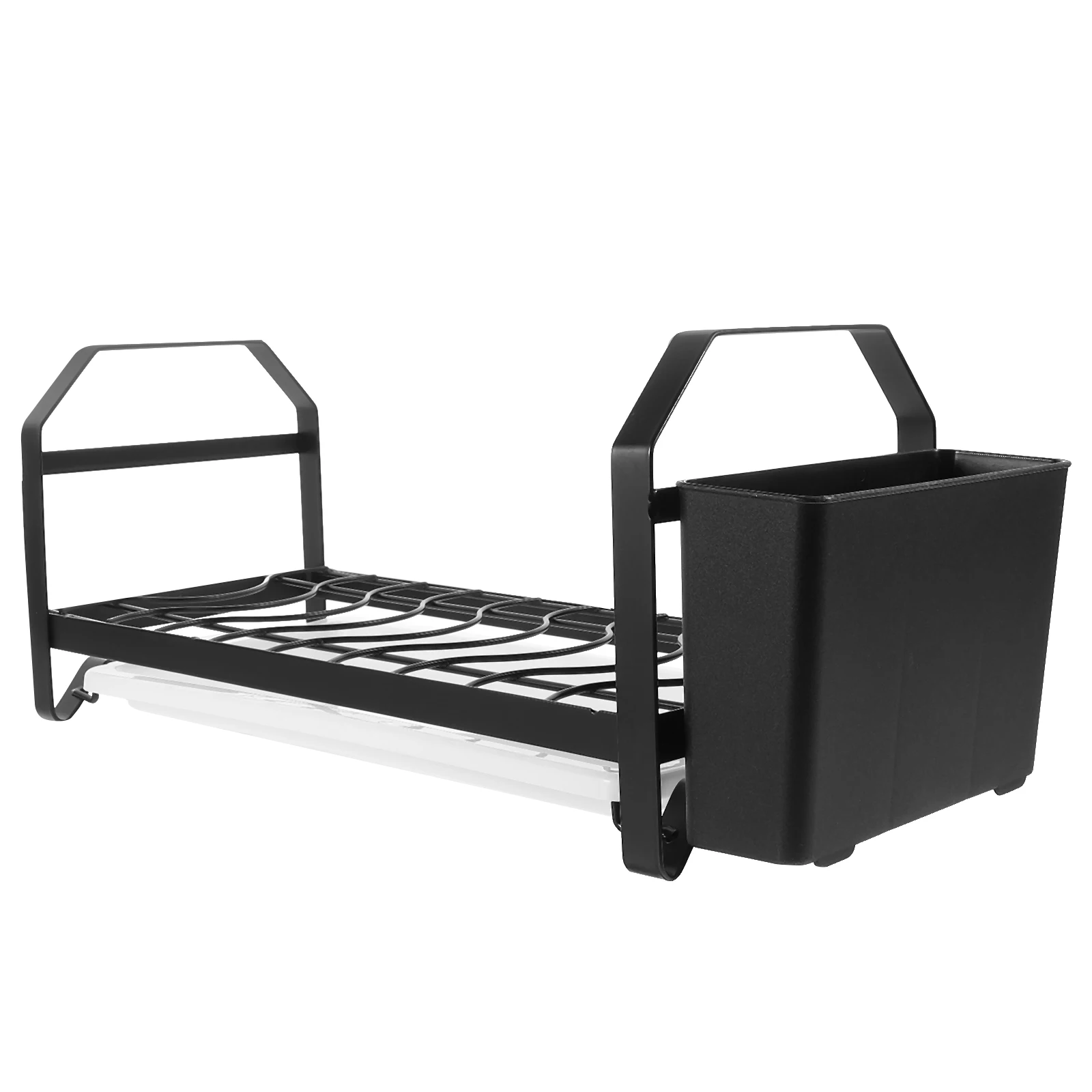 

Dish Rack Drying Strainer Small Kitchen Counter Non Slip Carbon Steel Bowl Chopsticks Holder Space Saving Durability