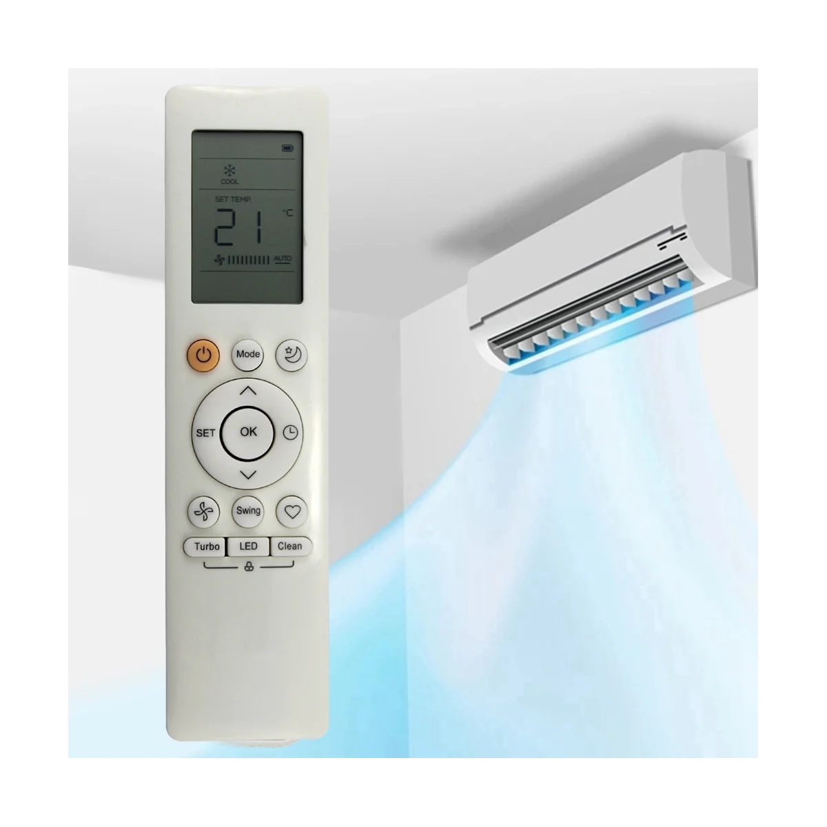 A57G-RG10B(B)/BGEF Reemplazo de control remoto para aire acondicionado Midea remoto RG10B(D)/BGEF RG10B(D1)/BGEFU1 RG10B1(D)/BGEF