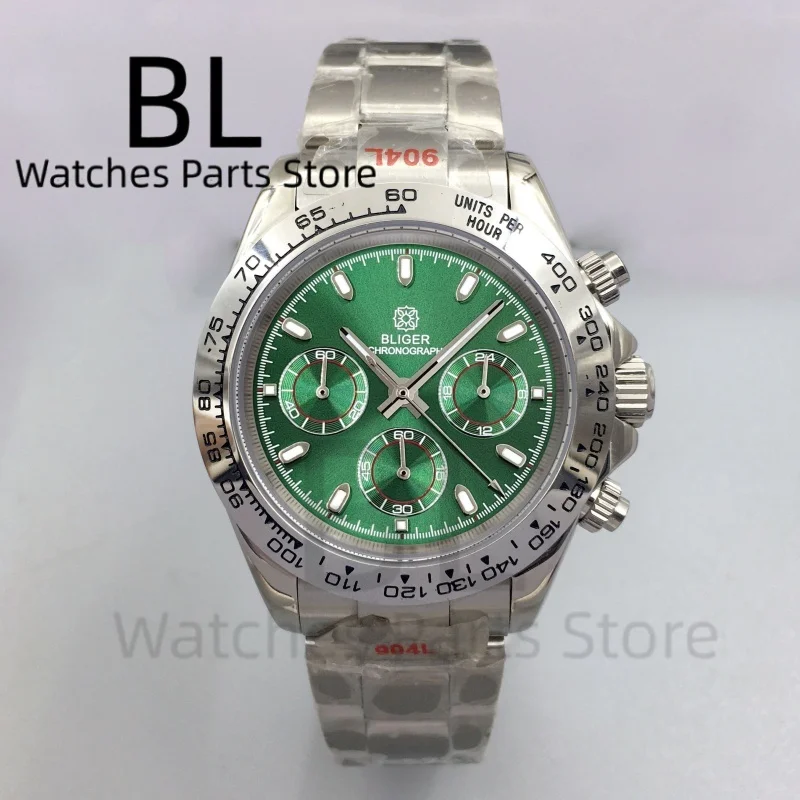 BLIGER Jam Tangan Pria Chronog - Luxury Watch Green Dial ulasan dan harga