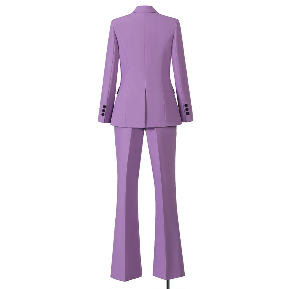 ZJYT Autumn Elegant Chic Blazer Trousers Suit Women 2026 Long Sleeve Jacket and Pants 2 Piece Matching Set Outfit Plus Size