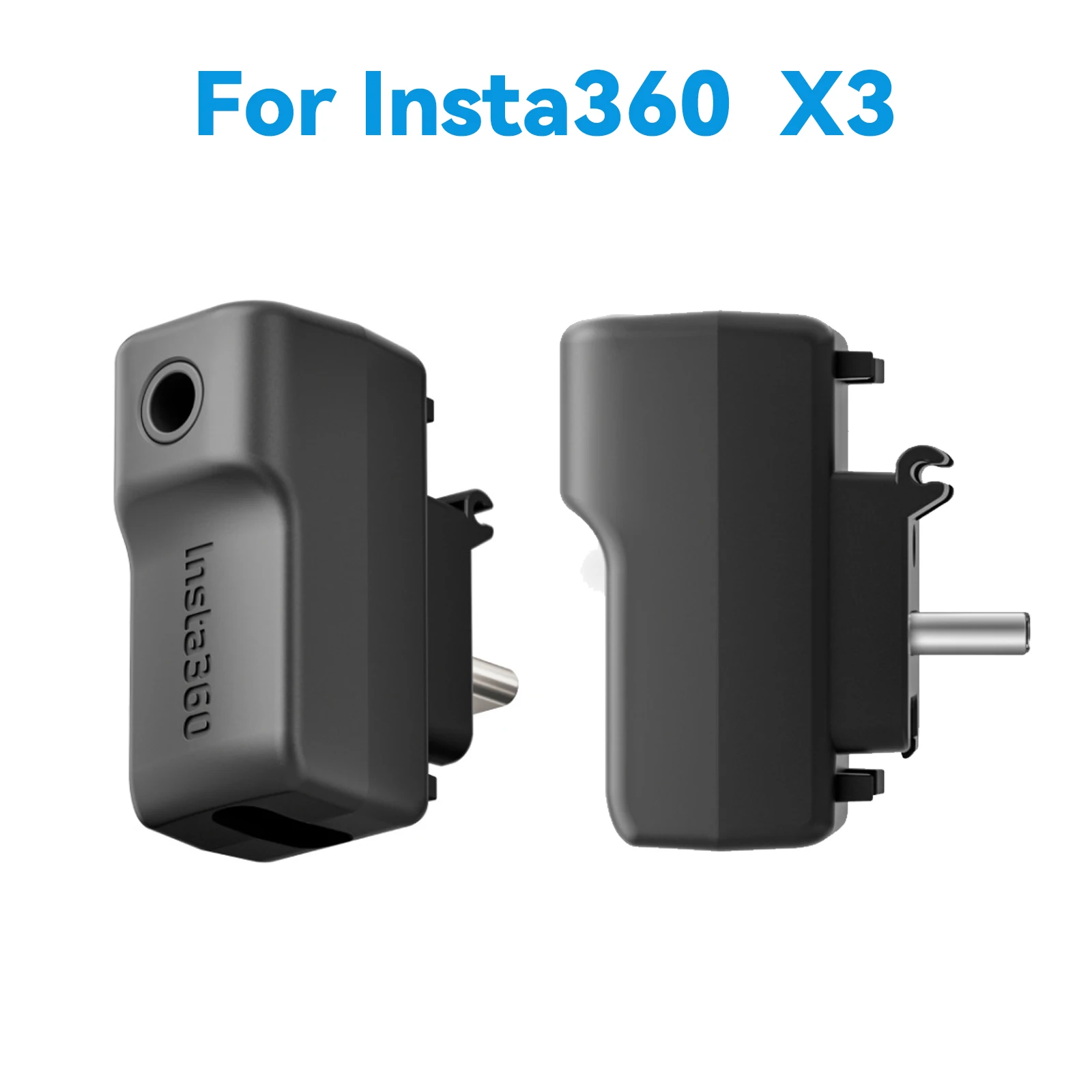 Adaptador de micrófono externo para cámara Insta360 X3, puertos de Audio de 3,5mm y tipo C, compatible con carga mientras se graba