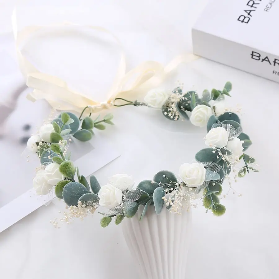 Mori Department simulation flower headdress garland decoration hair decoration bride decoration decoration photo photo garland