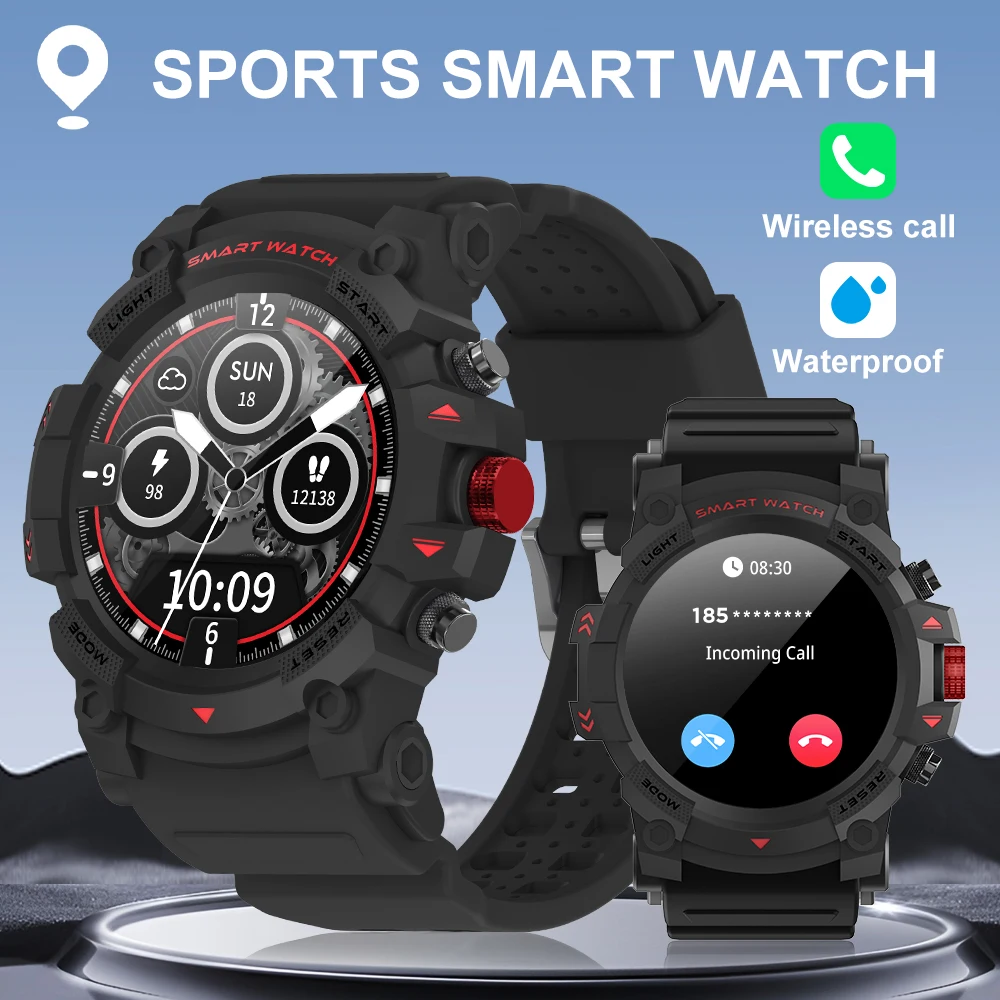 

Умные часы PEJE GPS — водонепроницаемый ремешок из нержавеющей стали, HD-дисплей 5,11 см, 100 спортивных режимов и отслеживание шагов, беспроводные звонки