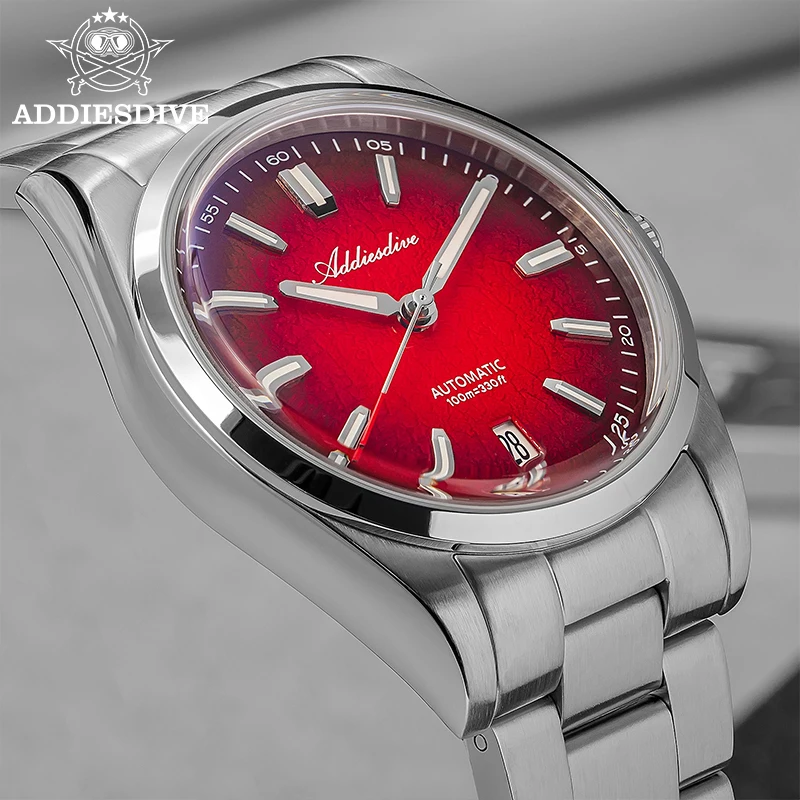 ADDIESDIVE New Men's Watches Mechanical 39mm Bubble Glass Stainless Steel Luminous Luxury Watch 100m Waterproof Automatic Watch