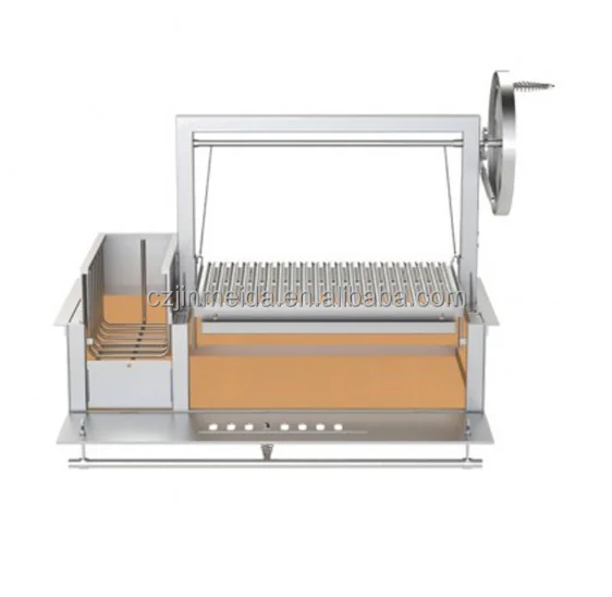 Built in Brick Bbq Diy Cooking Argentinian Adjustable Heights Stainless Steel Argentina Grill