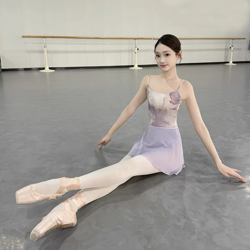 Leotardo de Ballet para adultos, instituciones de baile, práctica de Yoga, ropa de baile, ropa elegante sin mangas para gimnasia y Ballet para mujer