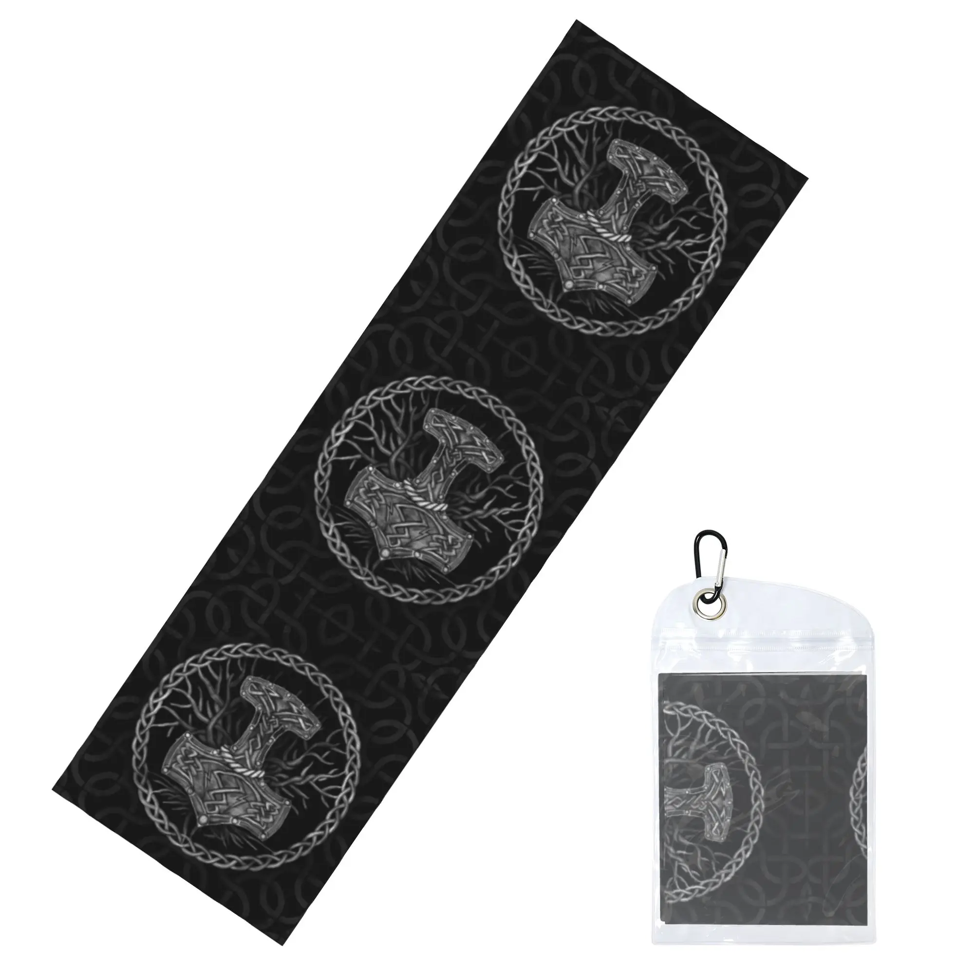 Mjolnir The Hammer of Thor and Tree of Life Cold Exercise Towel Quick Dry Face Towel Norse Viking God Running Towels