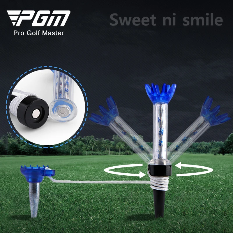 PGM 1 PCs Golf Tee Adjustable Limit Aiming Assist Golf Ball Tees Nail Plastic Ball Tee Set Magnetic Tee 70mm QT002