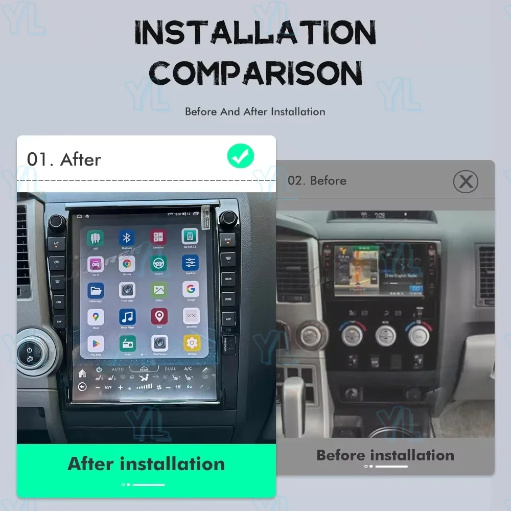 YLL ترقية جديدة أندرويد 13.0 السيارات Carplay لتويوتا تندرا 2007 ~ 2013 سيارة الوسائط المتعددة راديو السيارات لتحديد المواقع والملاحة رئيس وحدة
