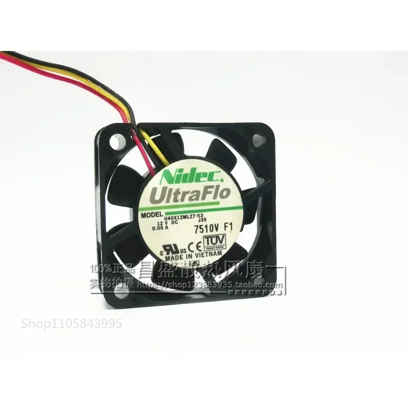 QM for NIDEC 4010 12V 0.05A U40X12MLZ7-51 Cooling Fan 40x40x10mm 3.2CM Hole Spacing