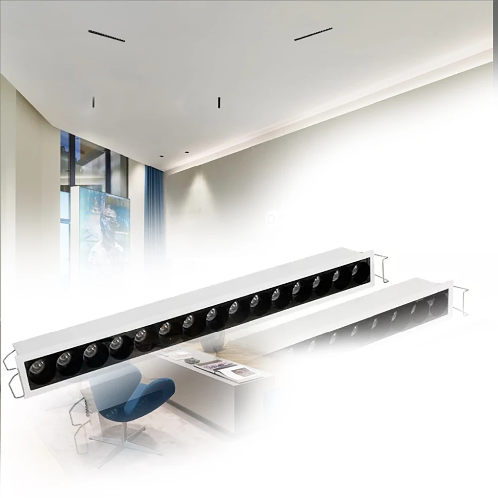 

Dimmable DALI 30W Linear LED Lighting Fixture Invisible Source Recessed Laser Blade LED Light for Shop Office Exhibition Hall