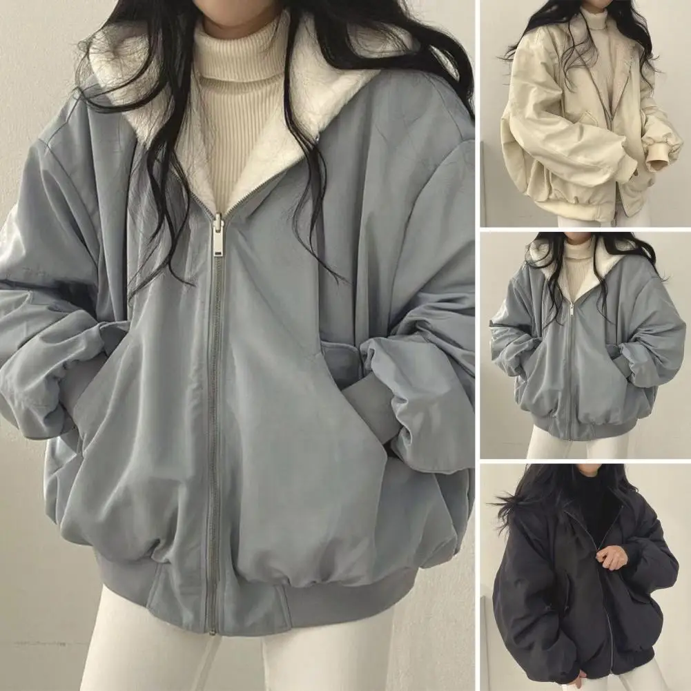 2024 Autumn Thicken Parkas Women Casual Hooded Jacket Winter Comfortable Double-Layer Korean Style Simple Solid Warm Cute Coats