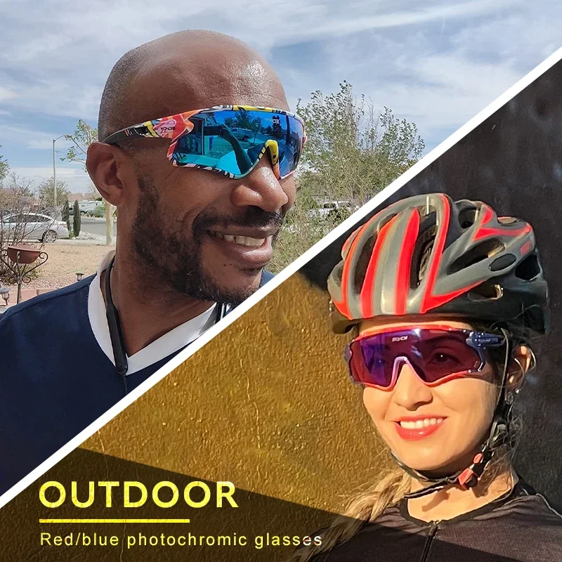 SCVCN Photochromic Sunglasses for Men Cycling Glasses Women Outdoor Sports Bicycle UV400 Goggles Climbing MTB Road Bike Eyewear