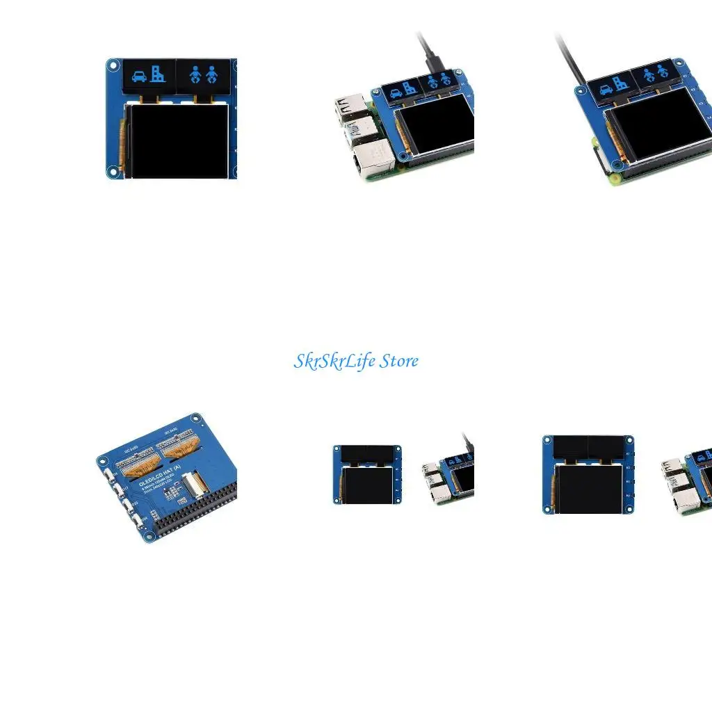 

E65E HighResolution LCD Главный дисплей с синими вторичными экранами Hat Forraspberrypi