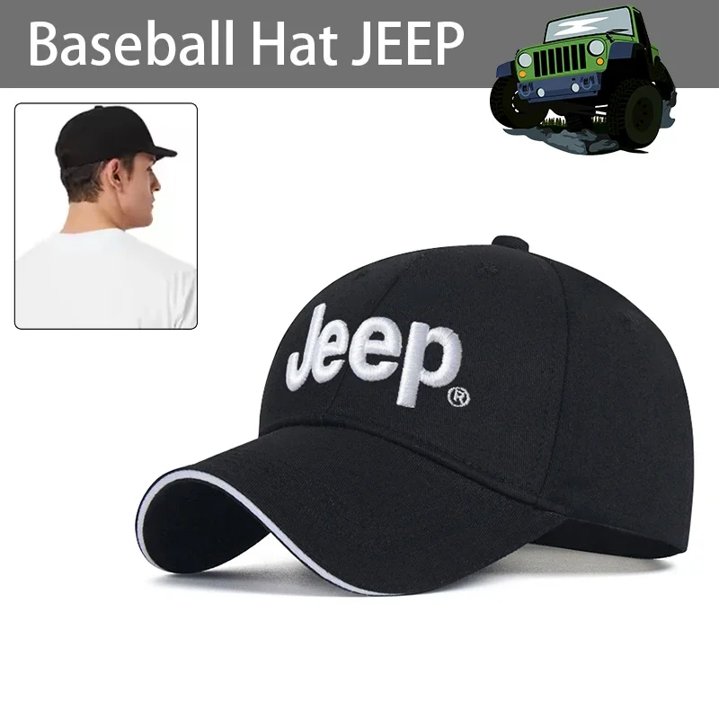 

For Jeep Grand Cherokee Wrangler JK Gladiator Emblem Embroidered Car Adjustable Racing Sport Baseball Hat Motorcycle Casual Cap