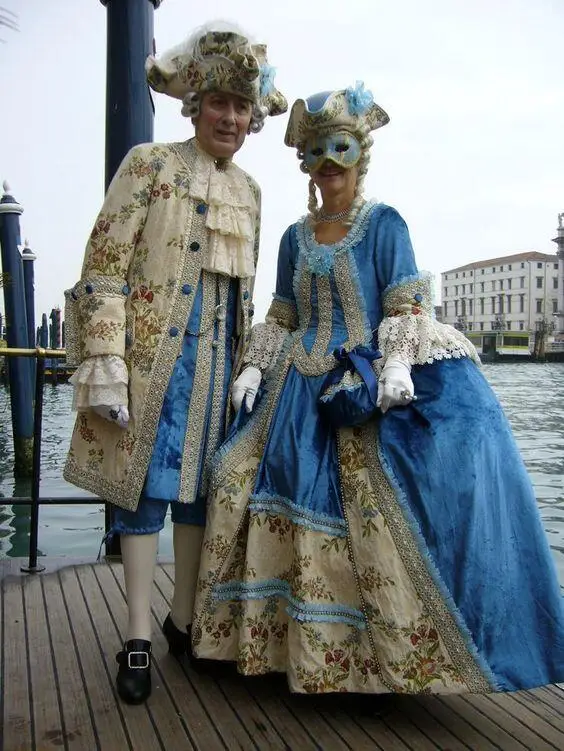 Historisches 1770er Jahre Erwachsene Männer Frauen Rokoko Barock Gothic Kostüm Ballkleid Rokoko Luxus Vintage Kleid Anzug Maskerade Ballkleid