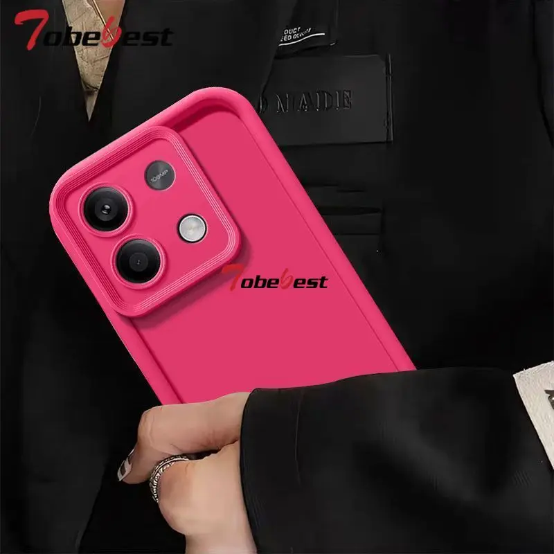Solid Color Camera Lens Silicone Case for Xiaomi Redmi Note 14 13 12 11 11S 10 10S 9 8 7 5 Pro Plus 4G 5G Funda Back Cover