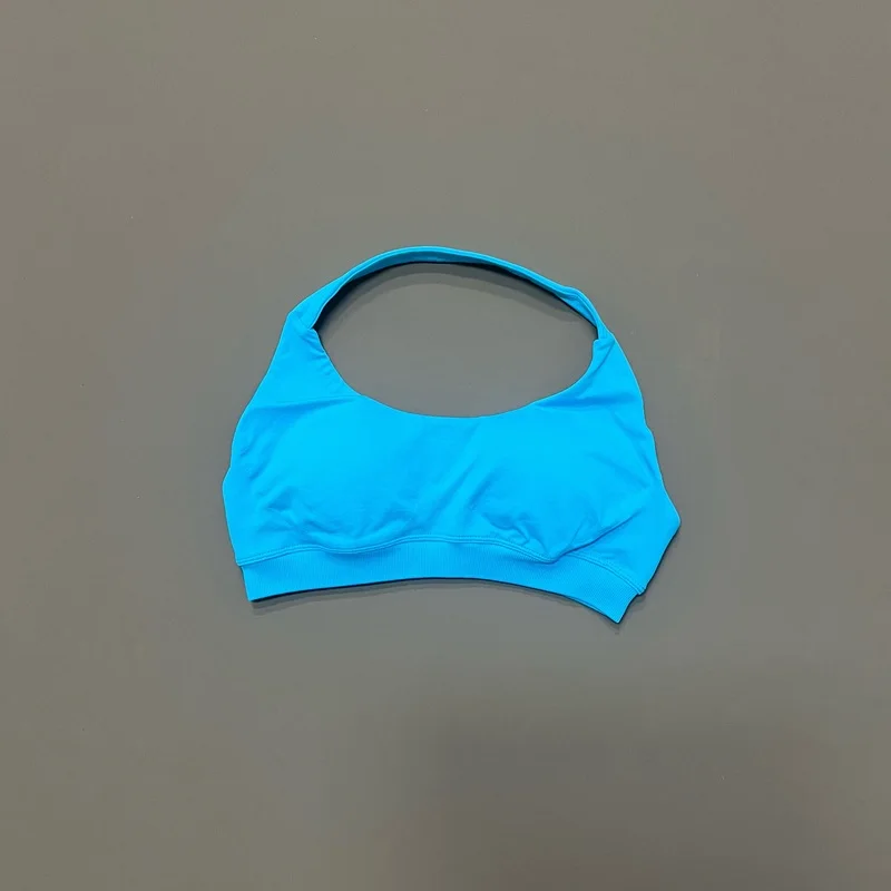 HISTELLO Nahtloser Neckholder-Sport-BH für Damen, offener Rücken, hoher Halt, gepolstertes Oberteil, für Pilates, Yoga, Fitness, Gym, Workout – Detail 20