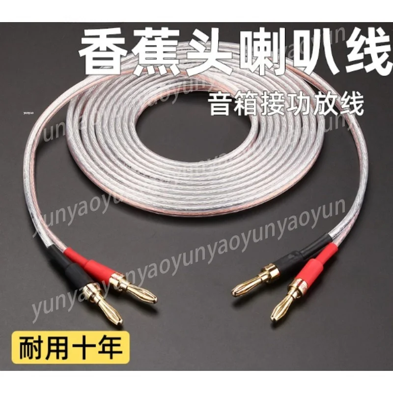 1M Banana Plug Speaker Wire, Replacement Audio Cable for Subwoofer Surround, HiFi Amplifier