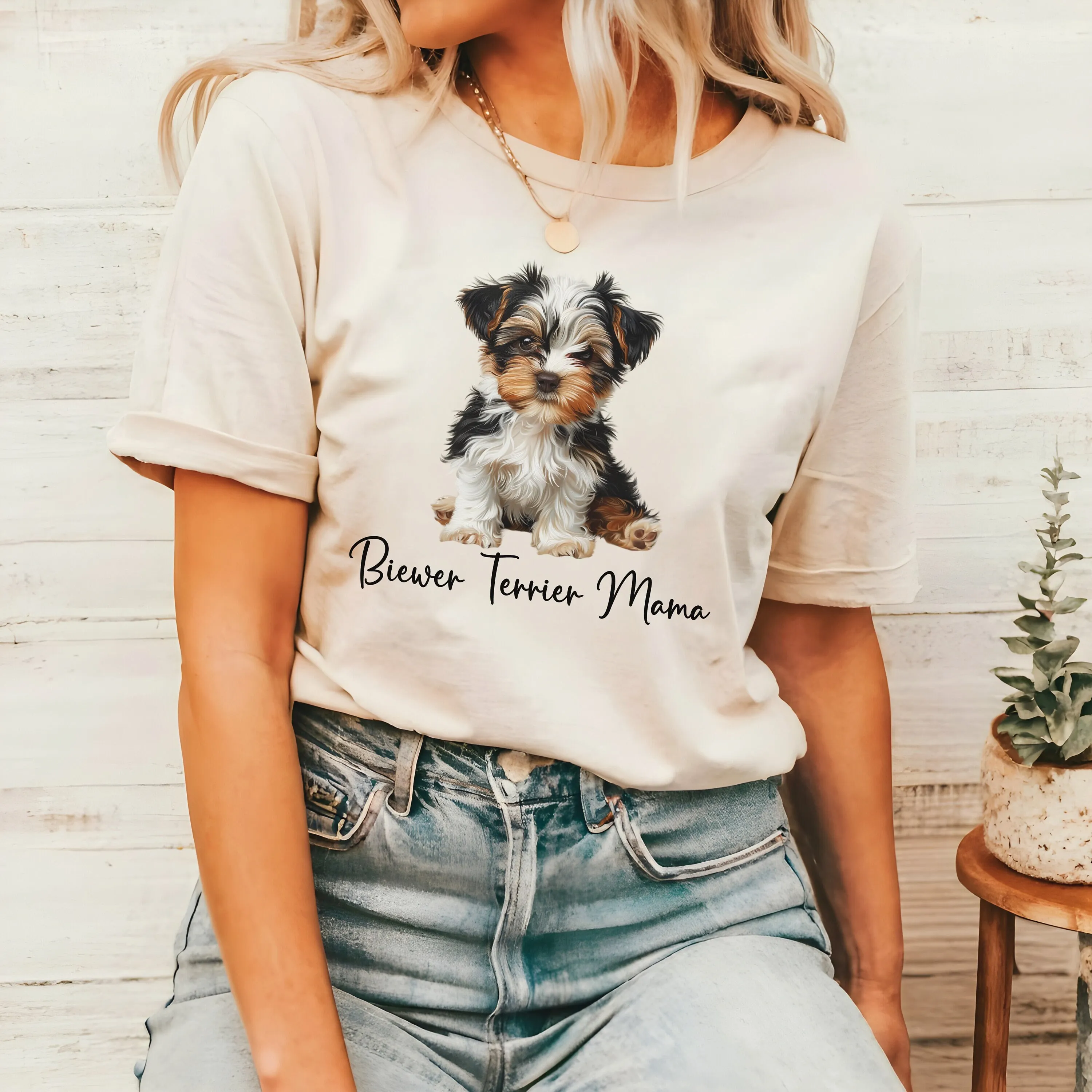 Biewer Terrier perro mamá camiseta para mamá