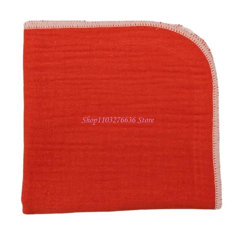 R6FD Cotton Face Towel Baby Muslin Burping Cloth Newborns Square Towel 4-layers Small Handkerchief Infant Washcloth